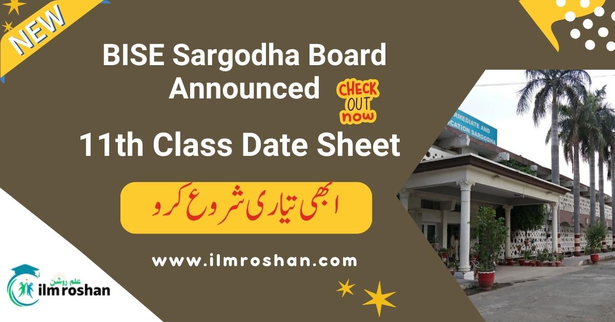 1st Year Date sheet 2024 Sargodha Board