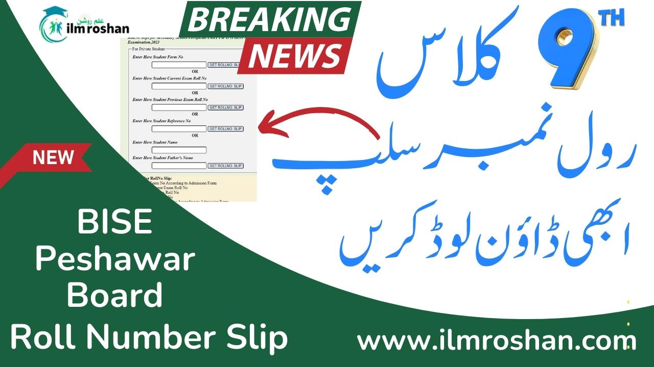 9th,10th Class Roll Number Slip 2024 Peshawar Board